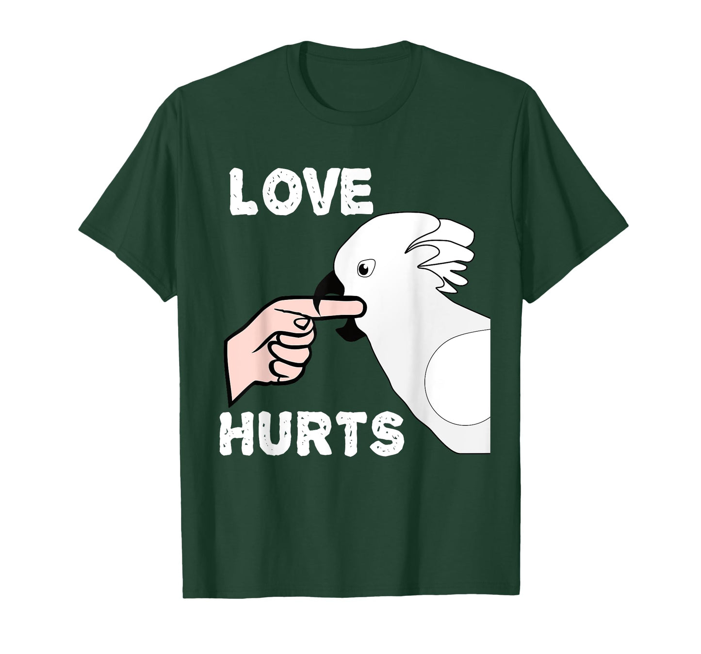 Love Hurts Umbrella Cockatoo Parrot T-Shirt