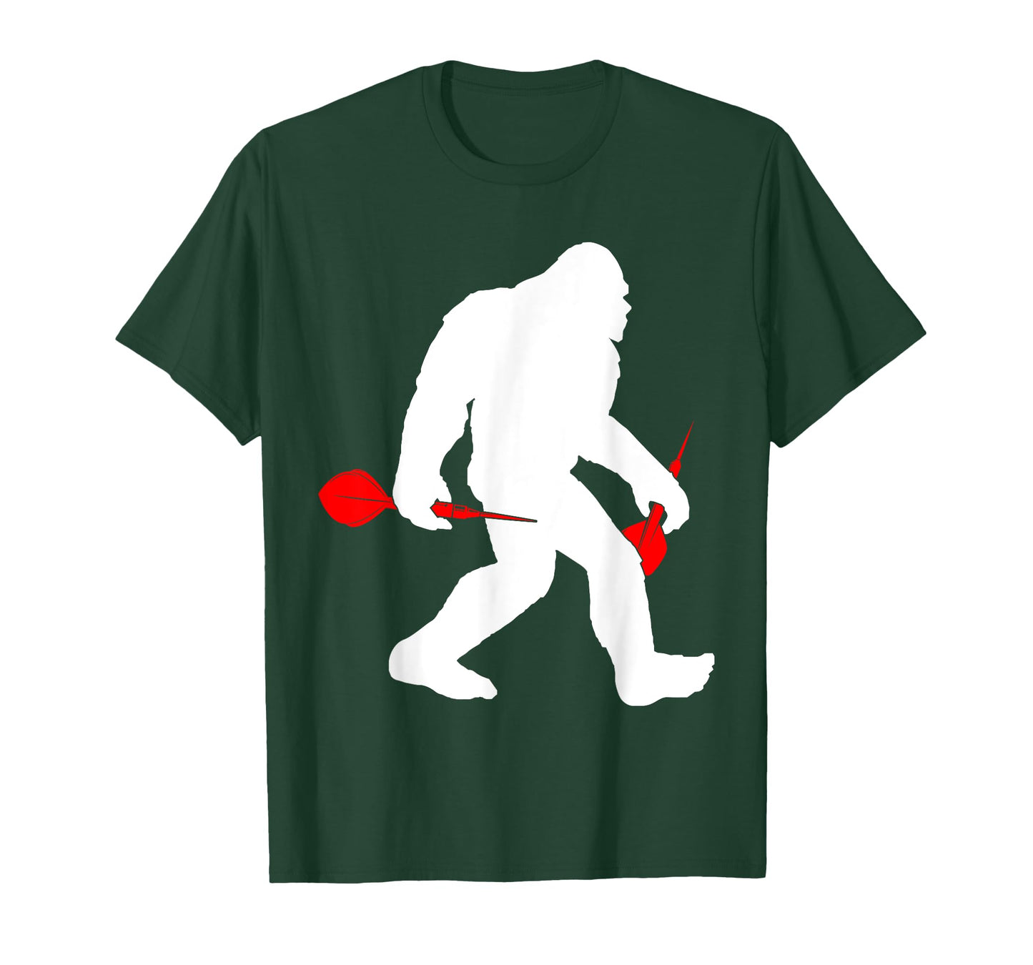 Bigfoot Darts Player Dart Lover Yeti Sasquatch Playing Darts T-Shirt
