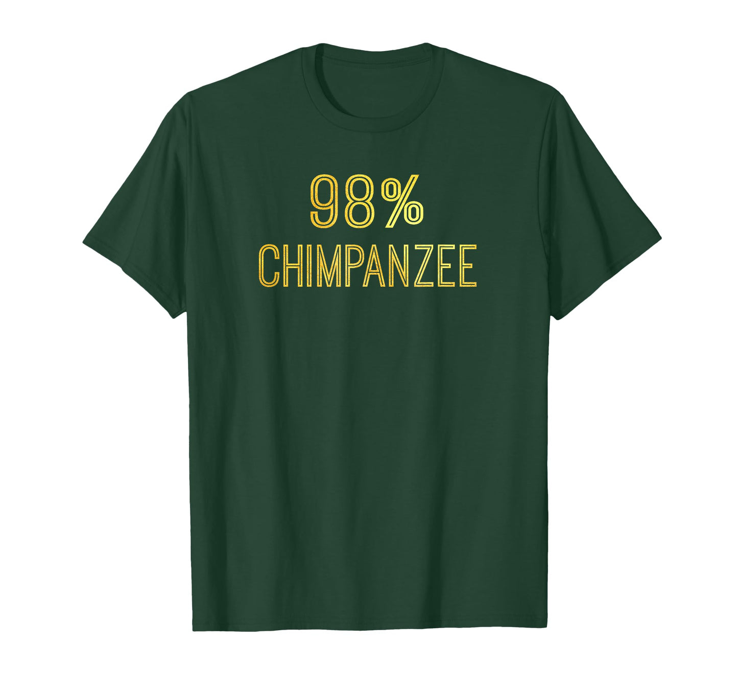98% Chimpanzee Gold Evolution Science Gift T-Shirt T-Shirt