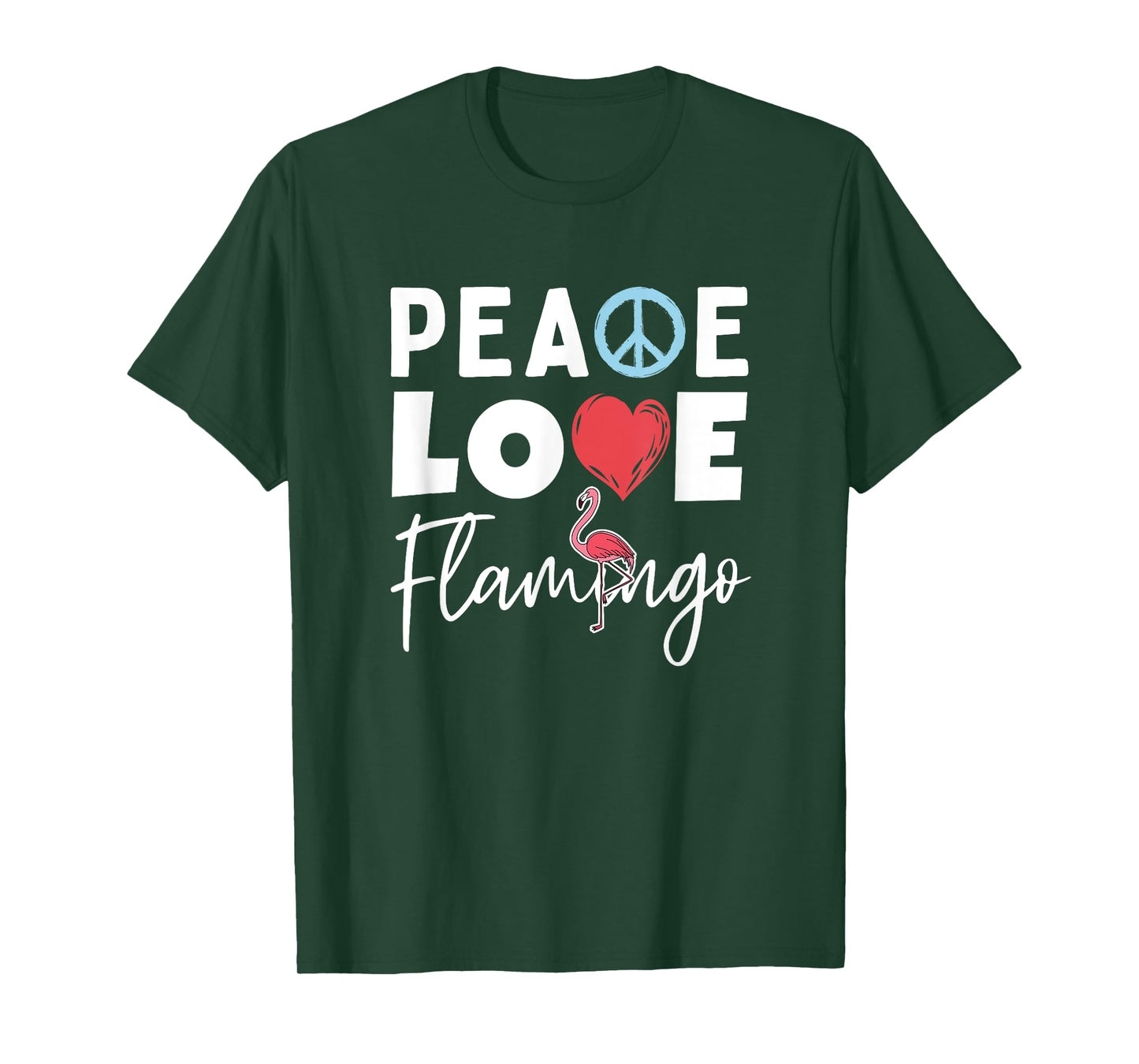 Zoo Keeper Gift Peace Love Flamingo T-Shirt