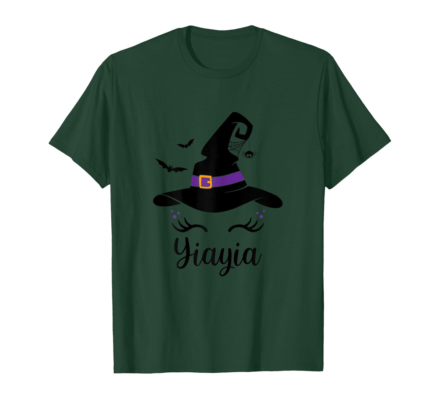 Unicorn Design With Halloween Witch Hat Yiayia Halloween T-Shirt