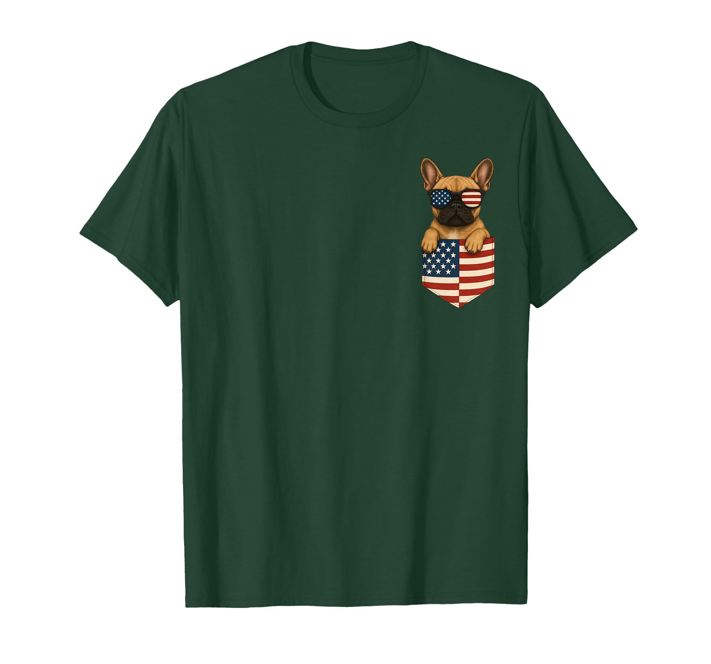 French Bulldog Pocket American frenchie 4th of july T-Shirt