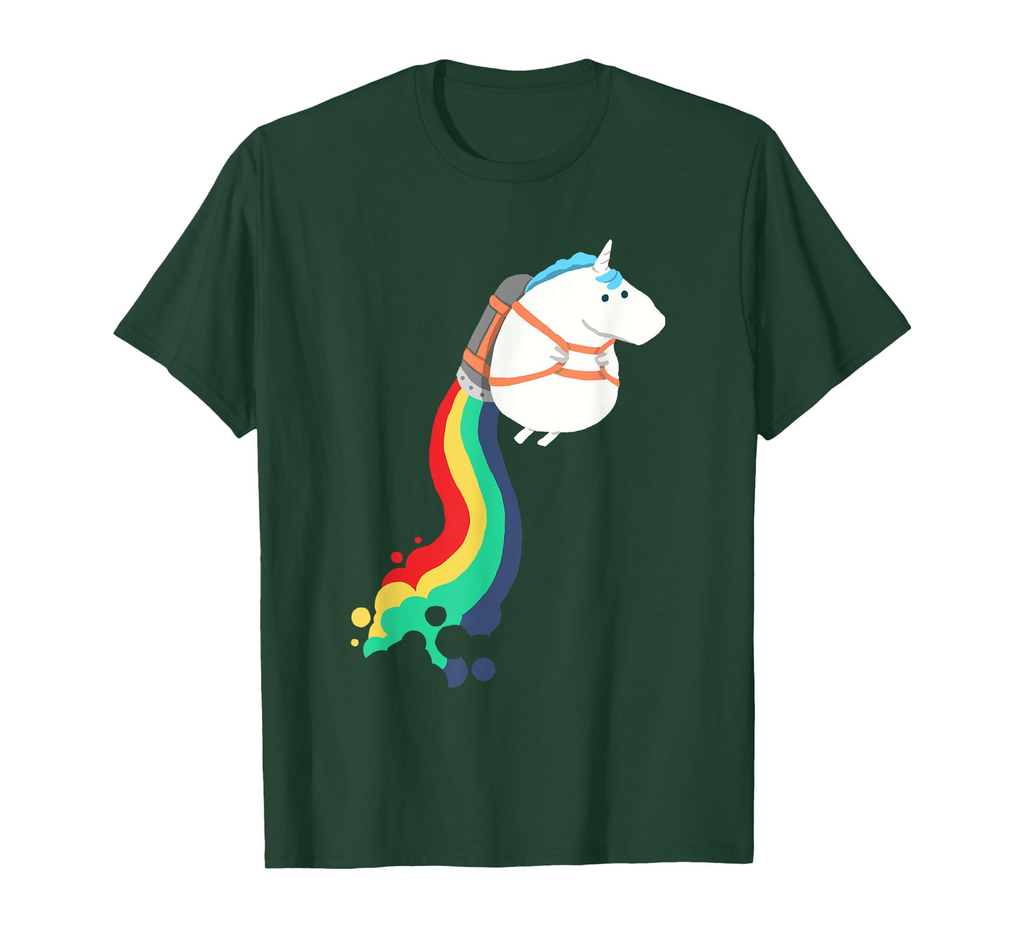 cute funny unicorn on rainbow jetpack graphic T-Shirt