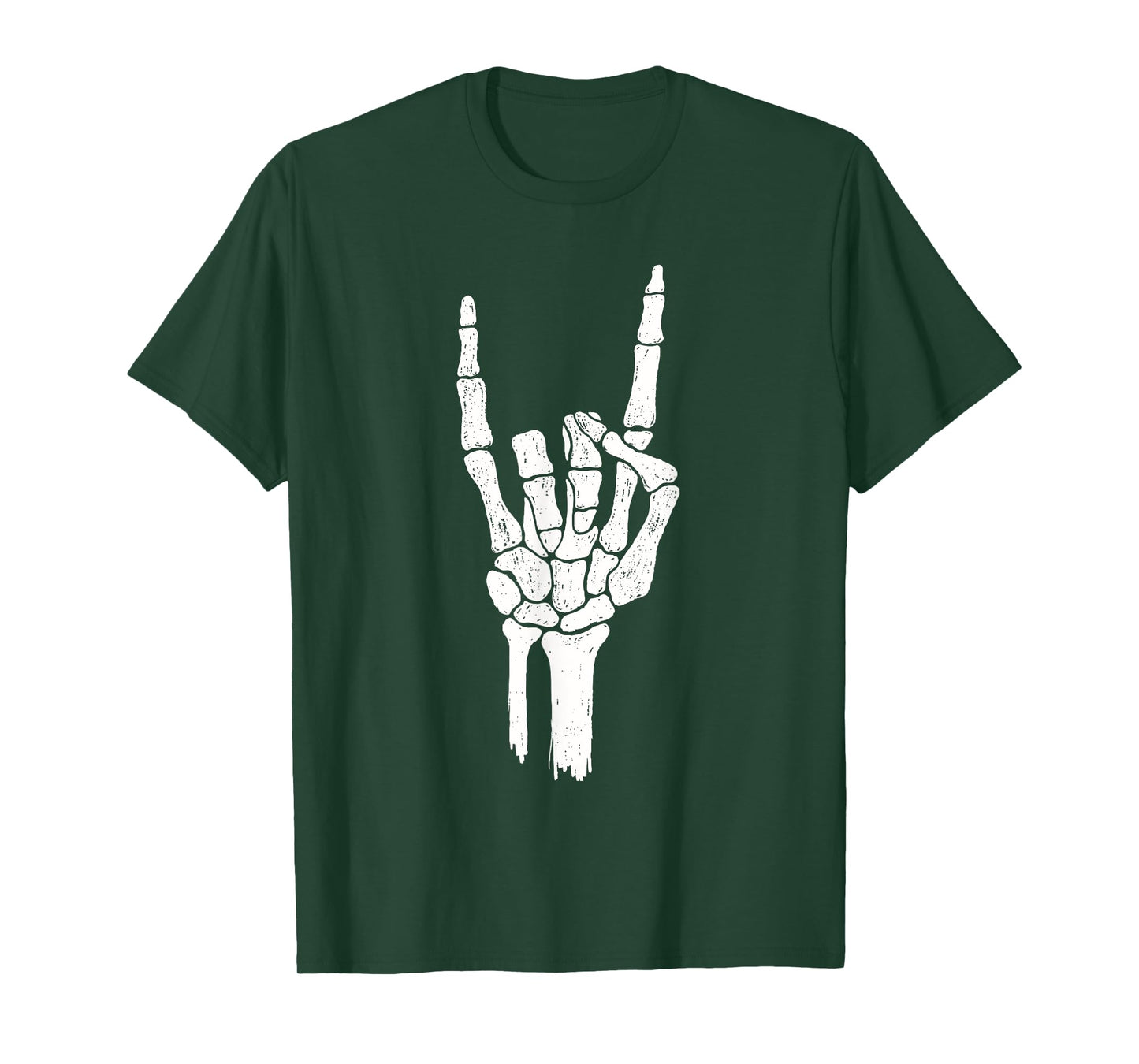Skeleton Rock Hand - Halloween Rock On Devil Horns T-Shirt