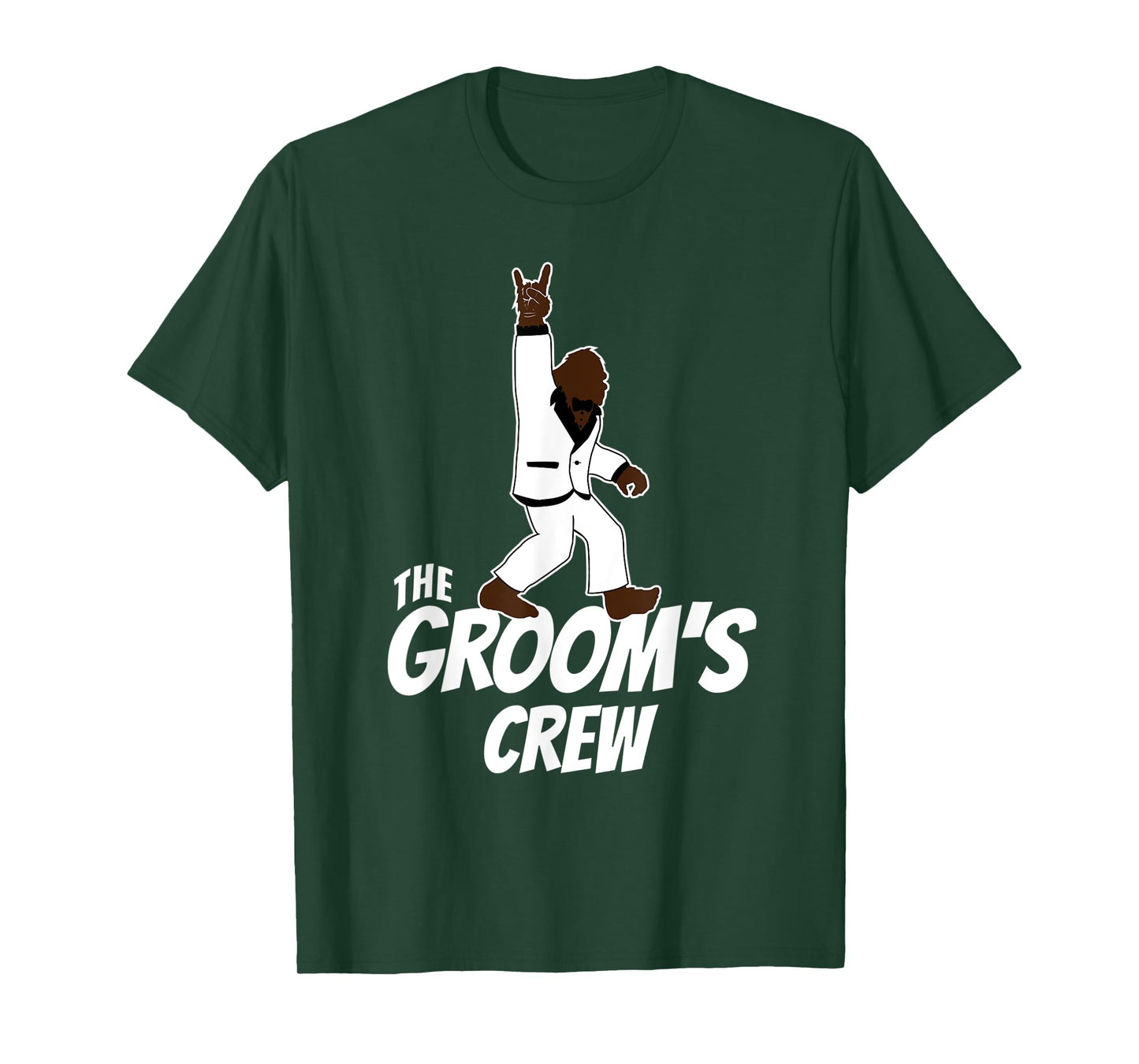 Bachelor Party Groomsman The Groom's Crew Bigfoot Rock On T-Shirt