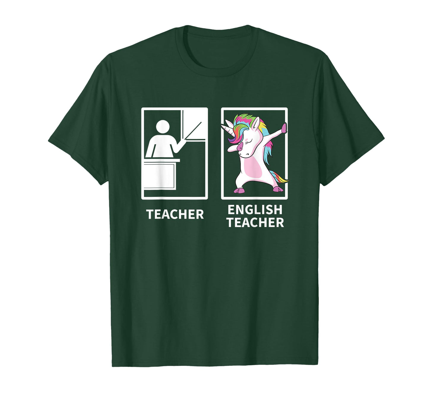 Dabbing Unicorn Shirt English Teacher Gift Men Women Kids T-Shirt