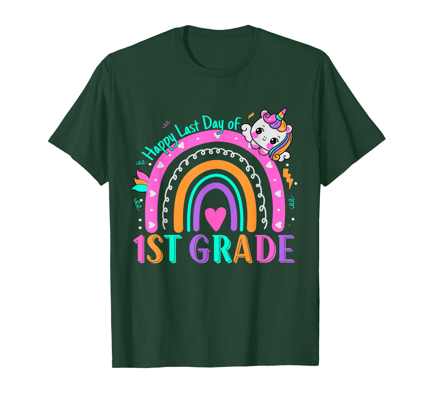 1st Grade Happy Last Day Of School Teacher Students Unicorn T-Shirt