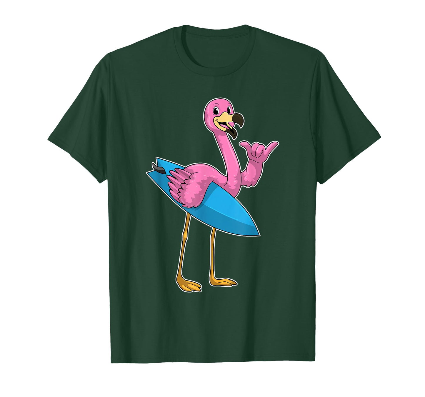 Flamingo Surfing Surfboard Summer T-Shirt