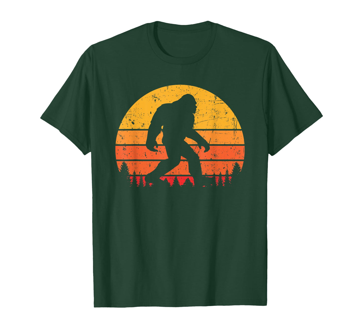Bigfoot Sasquatch Yeti Retro Vintage Sunset Distressed T-Shirt