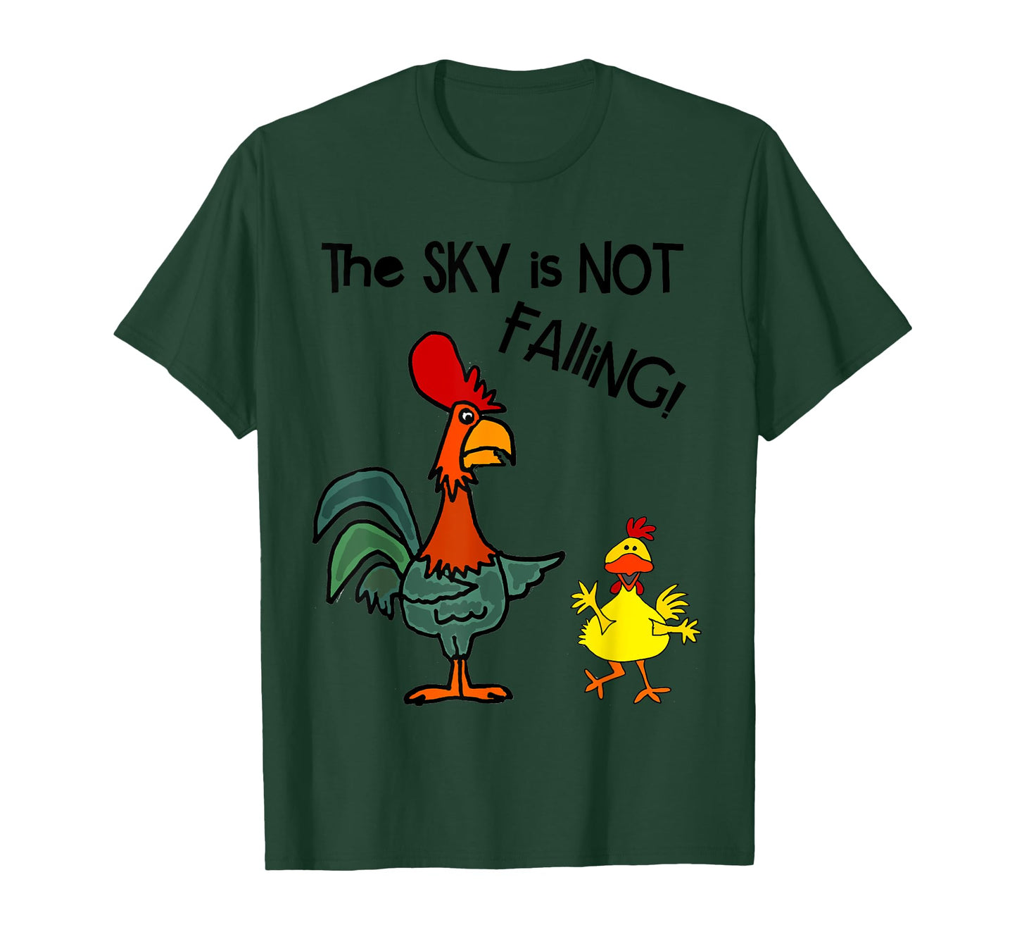 Smileteesfunnya Funny Chicken Little Sky is not Falling Pun T-Shirt