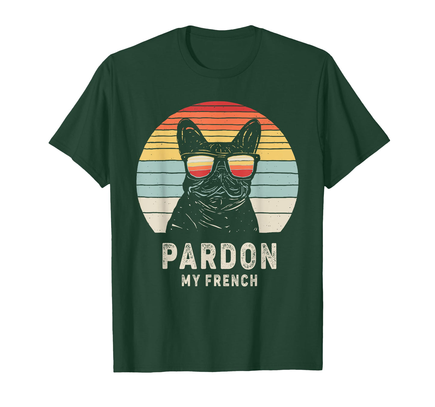 Vintage Retro Pardon My French Frenchie Bulldog Dog T-Shirt