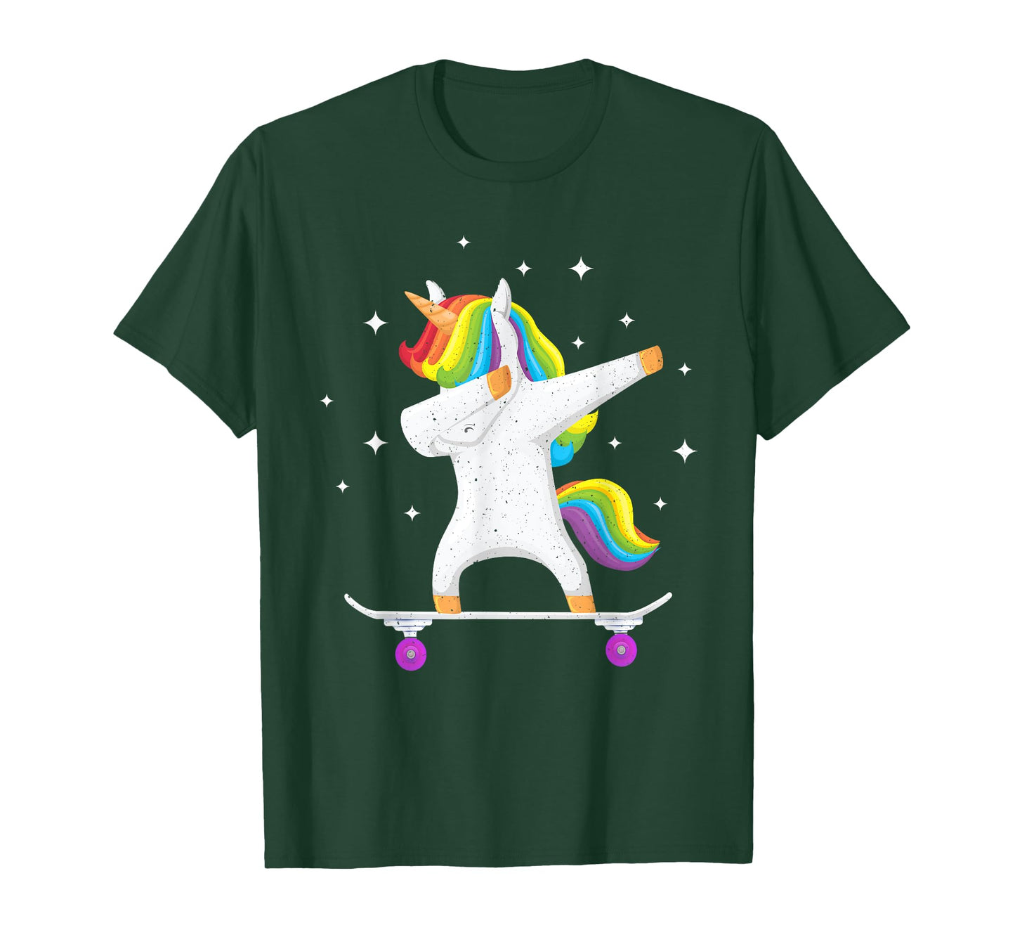 Skateboarding Colorful Unicorn on Skateboard Gift Skater T-Shirt