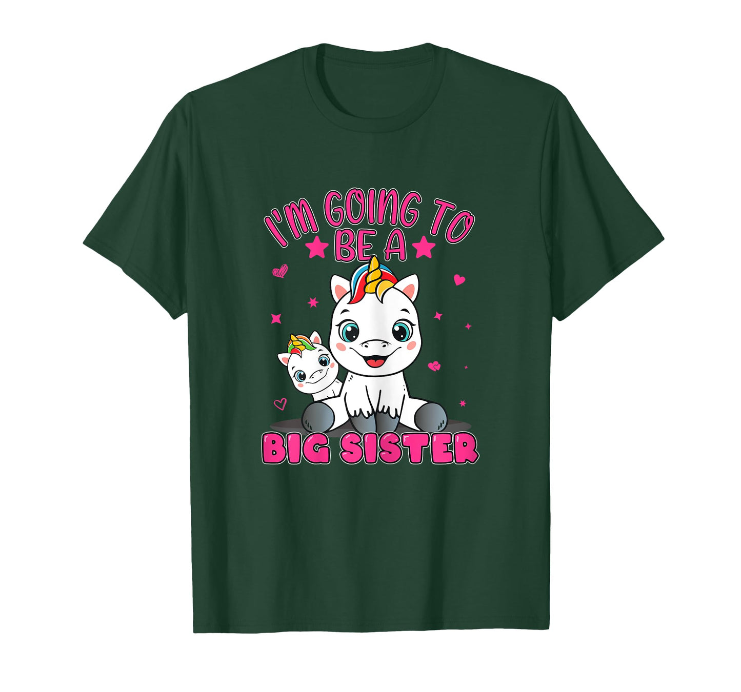I'm Going To Be A Big Sister Girls' Siblings Unicorn T-Shirt
