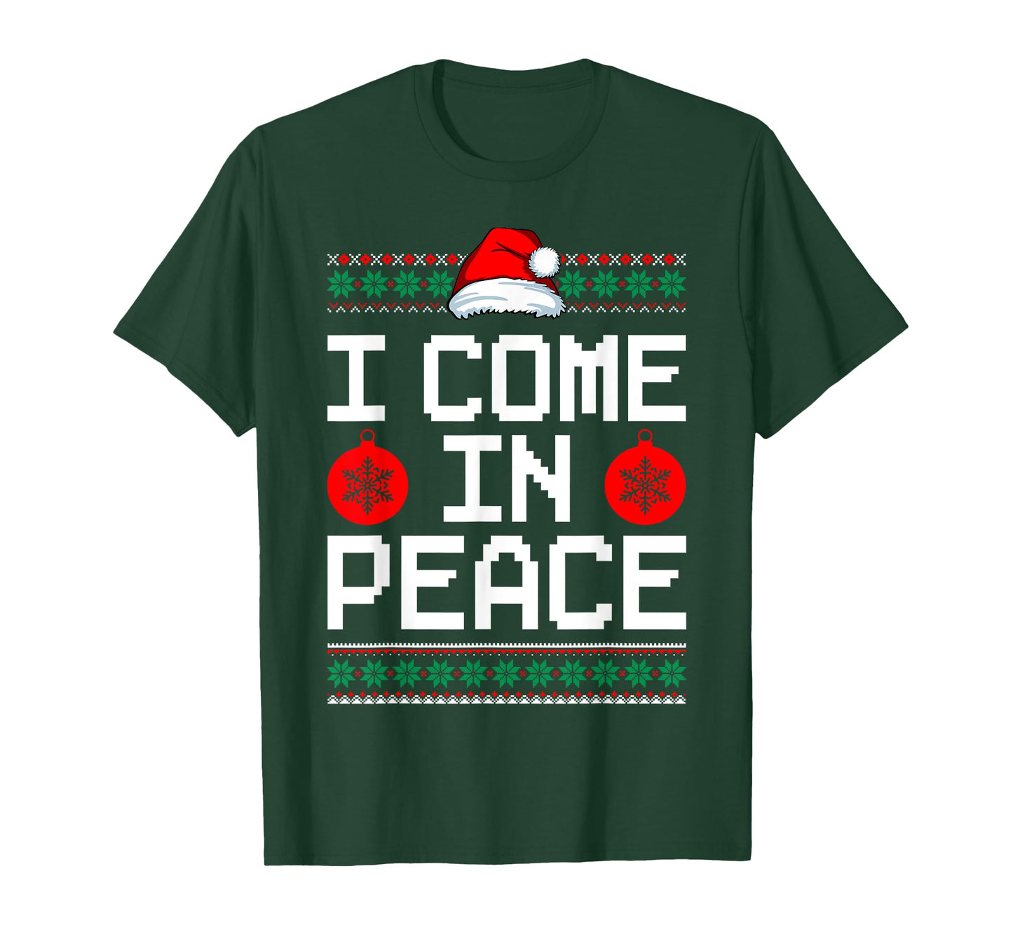 I Come In Peace Matching Couple Ugly Christmas Xmas Sweaters T-Shirt