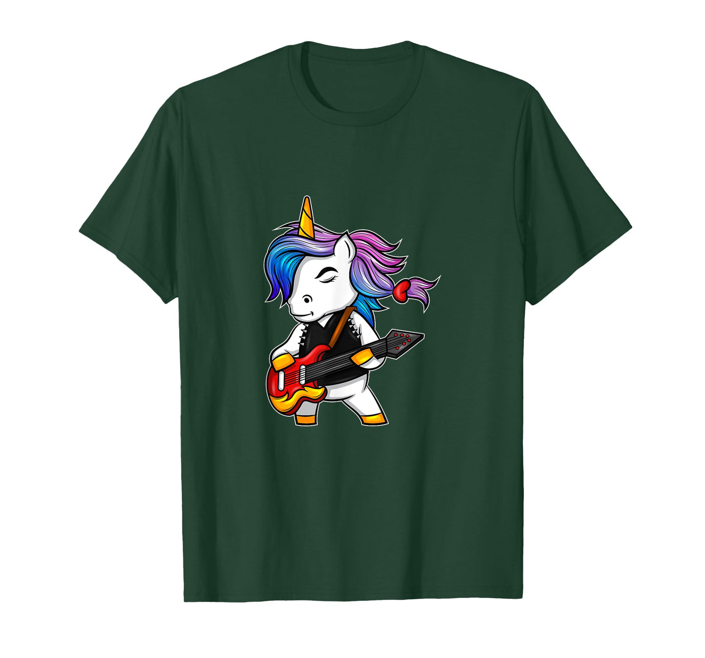 Cool rock and roll unicorn with guitar for rock fans T-Shirt