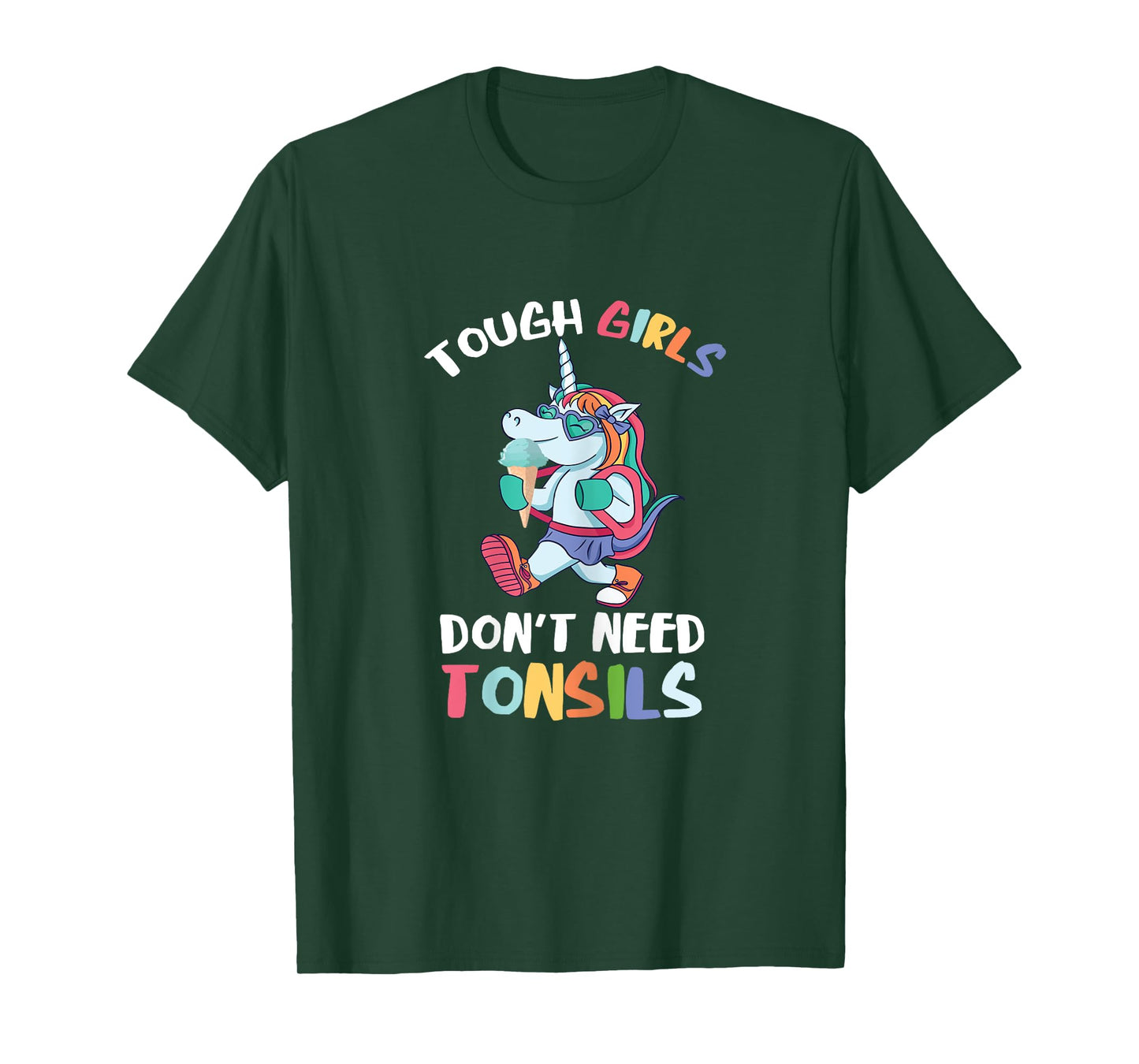Tough Girls Tonsils Unicorn Tonsil Removal Tonsillectomy T-Shirt