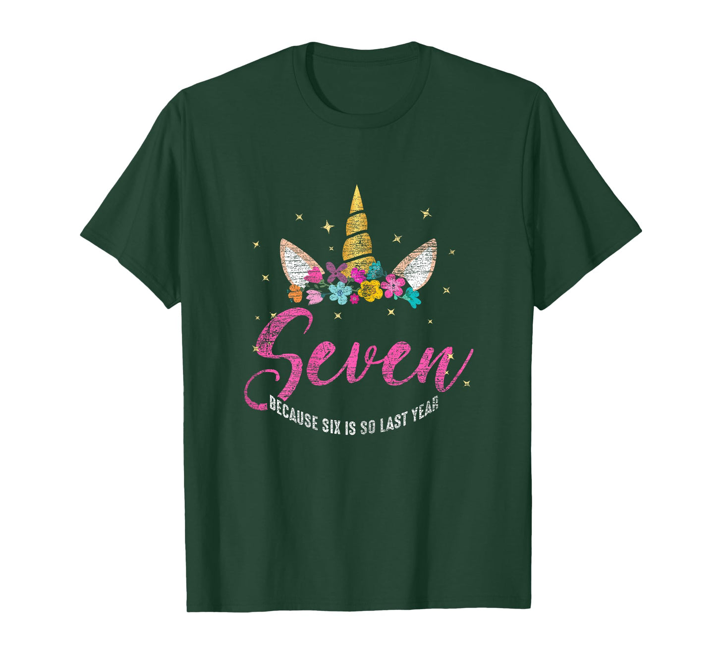 7 Years Old Birthday Girl Gifts Unicorn 7th Birthday T-Shirt