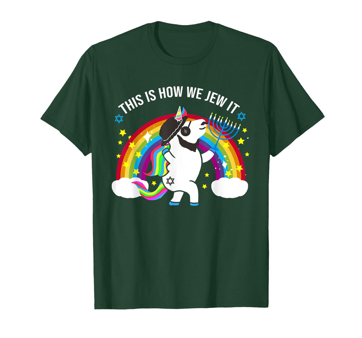 Jewnicorn Shirt - This is how we Jew it - Hanukkah Holiday T-Shirt