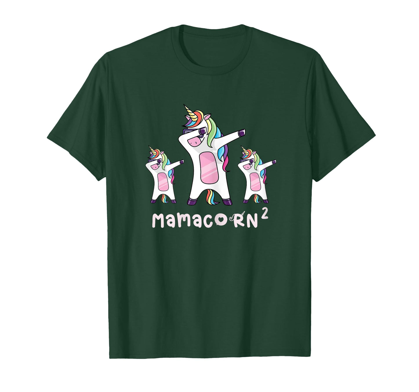 Cute Mamacorn Unicorn Mom Mother of 2 Twins Girls Baby Mom2 T-Shirt