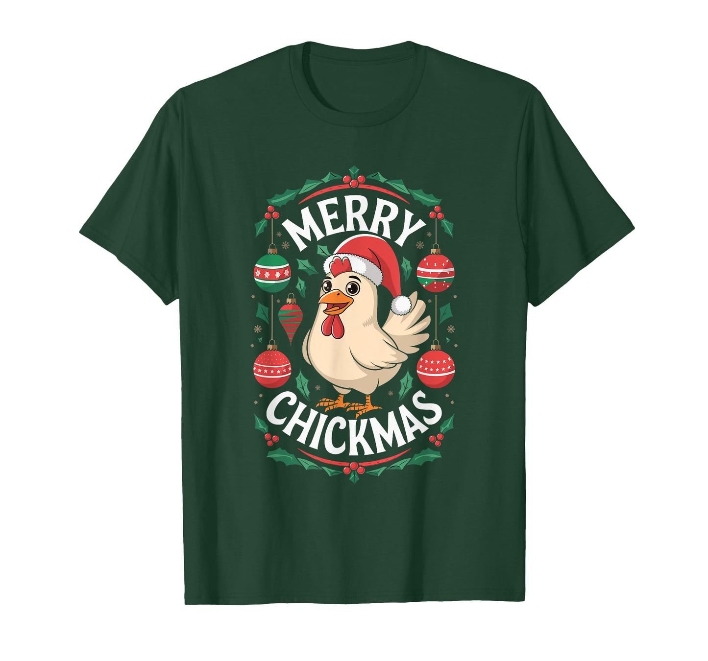 Merry Chickmas Christmas Chicken T-Shirt