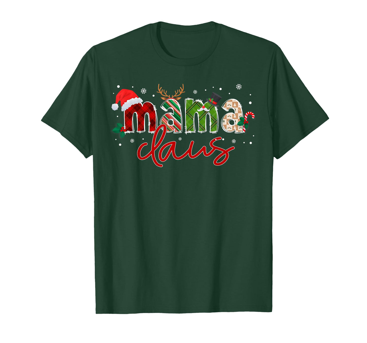 Mama Claus Santa Claus Family Matching Christmas Pajama T-Shirt