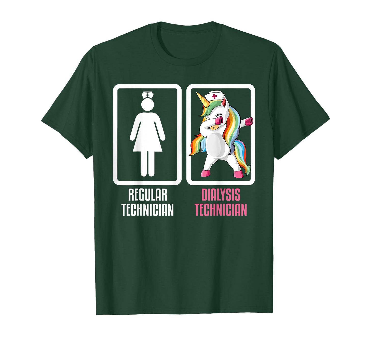 Regular Technician Vs Dabbing Unicorn Dialysis Technician T-Shirt