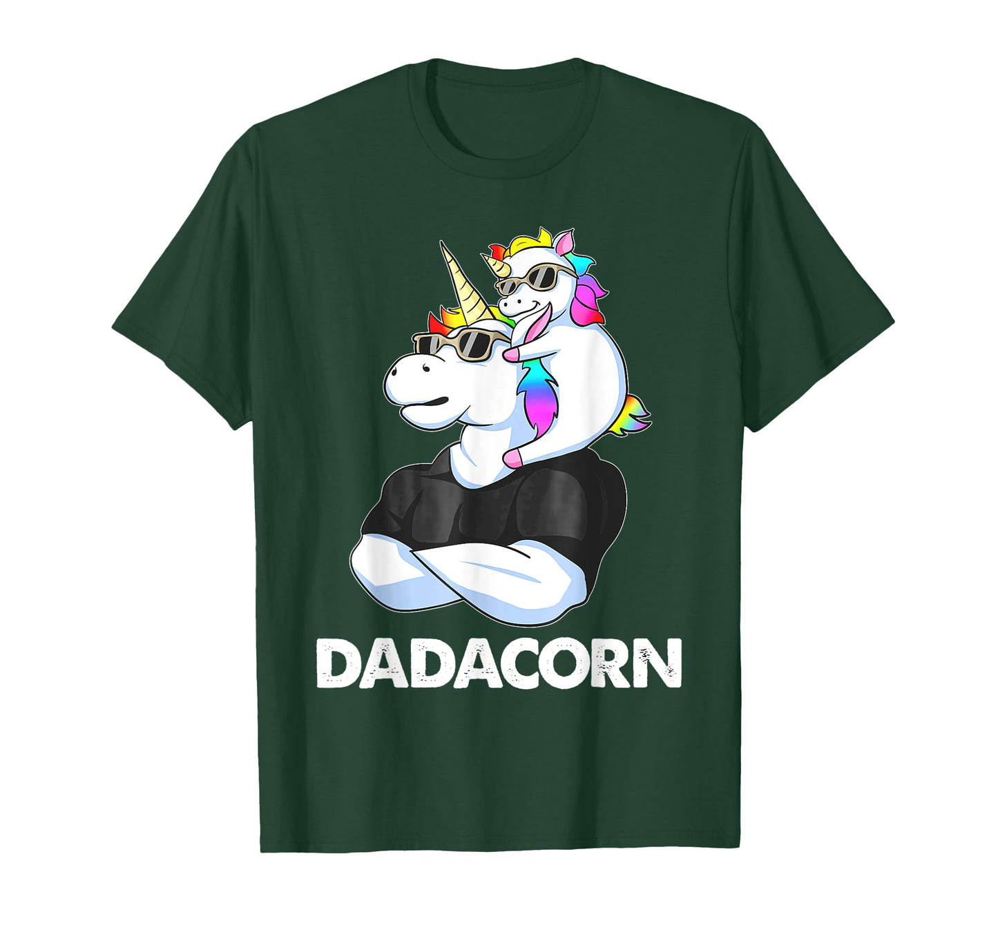 Dadacorn - Unicorn Dad and Baby Christmas PaPa Father's Day T-Shirt