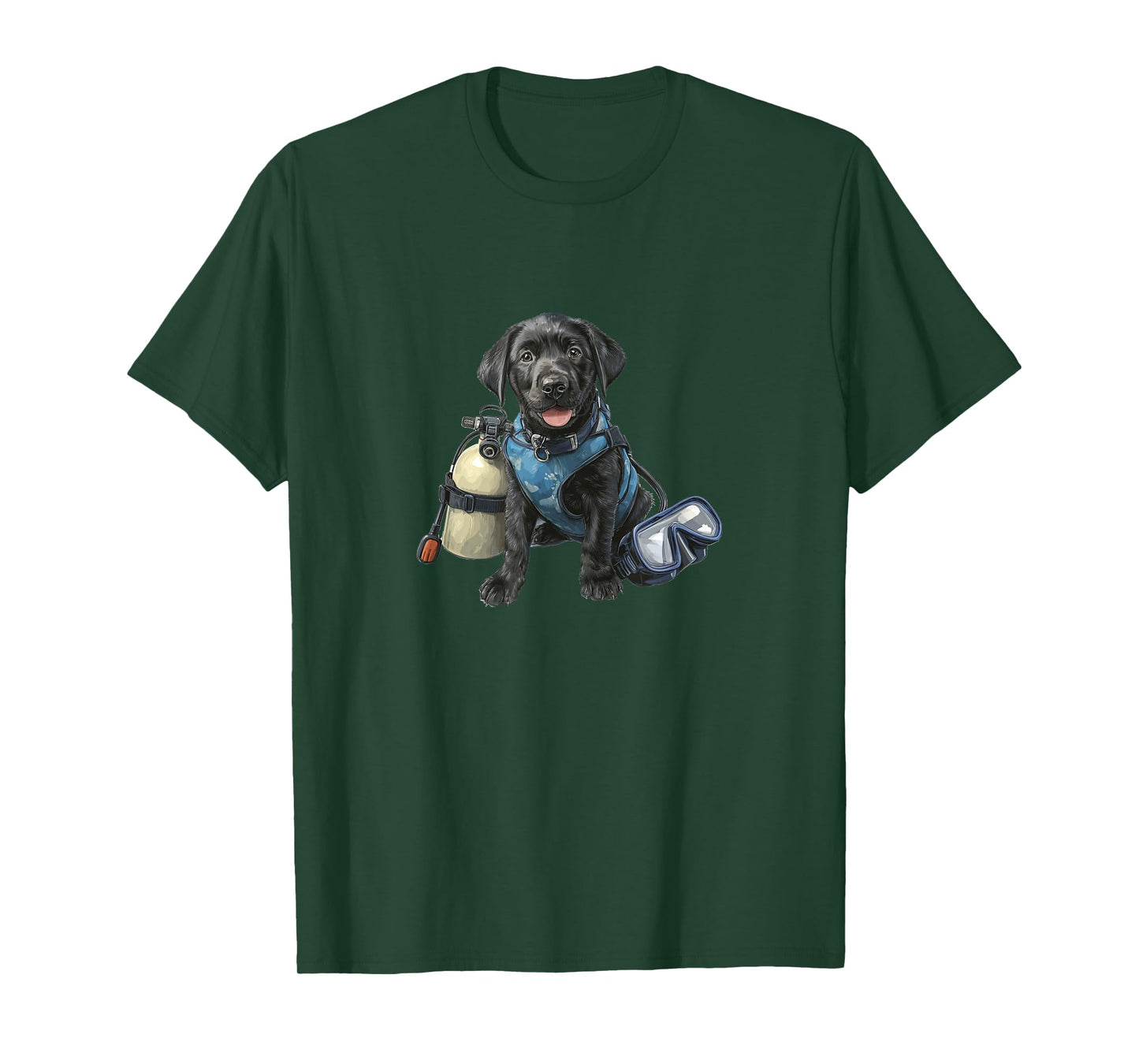 Funny Black Lab Puppy in Scuba Diving Gear T-Shirt