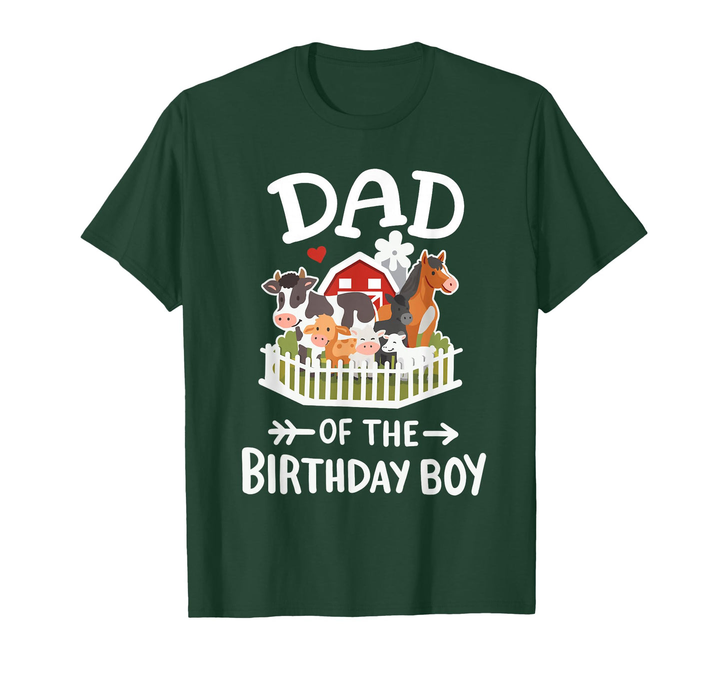 Dad Of The Birthday Boy Farm Animals Bday Family Matching T-Shirt