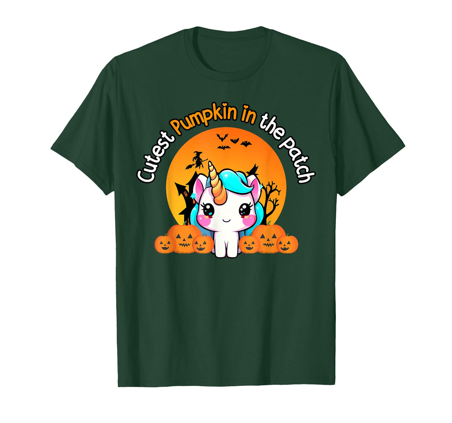 Cutest Pumpkin In The Patch Unicorn witch Halloween kawaii T-Shirt