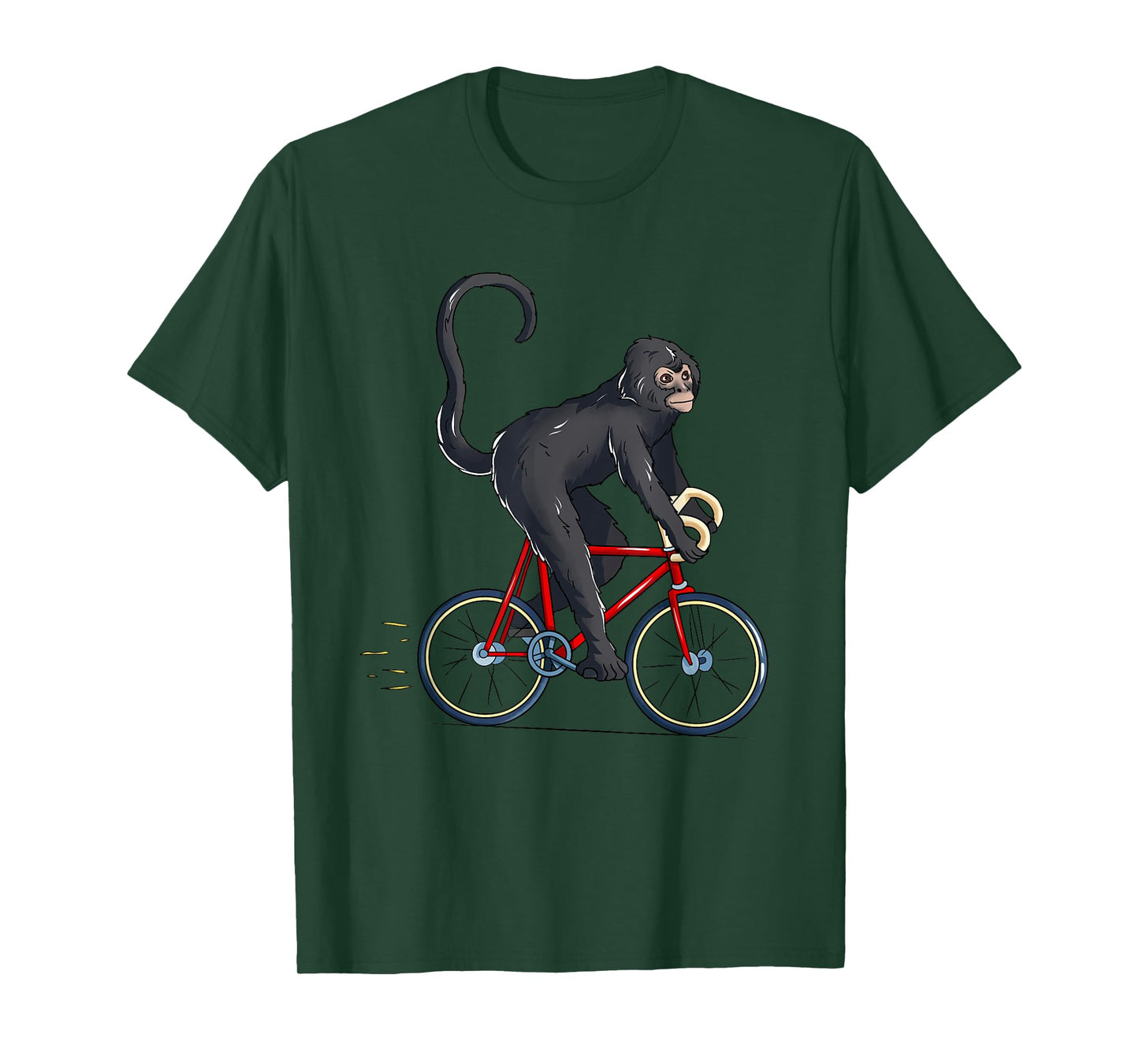 Spider Monkey Riding Bicycle Cute Biker Cyclist T-Shirt