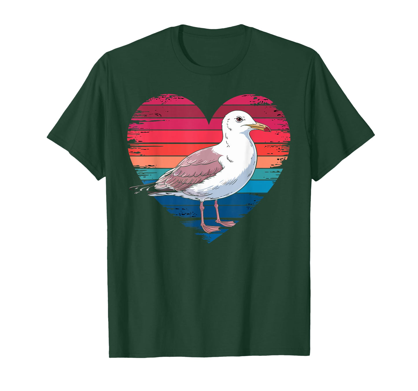 Vintage Seagull Lover Retro Heart Birdwatcher Gifts Women T-Shirt