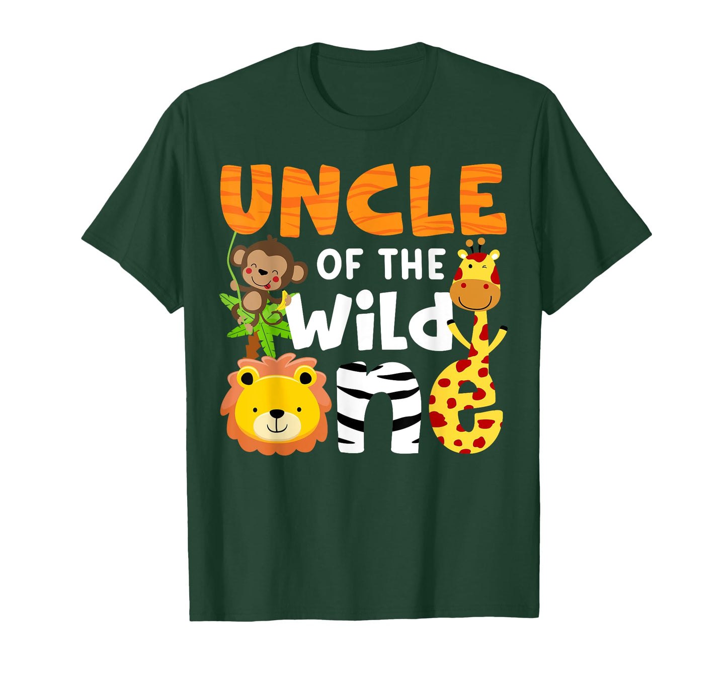 Uncle the Wild One Zoo Birthday Safari Jungle Animals Party T-Shirt