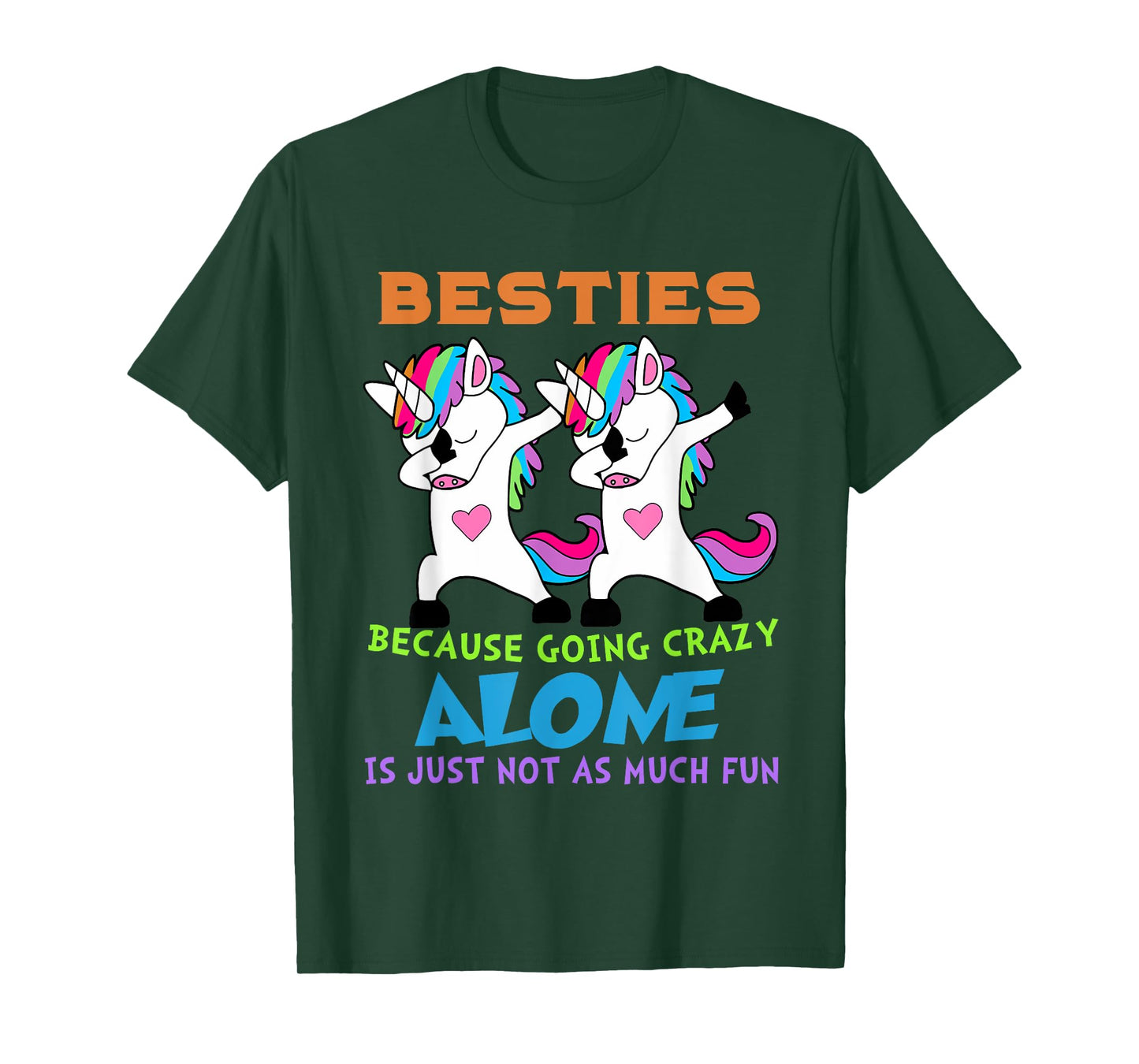 cute unicorn besties best friends for ever T-Shirt