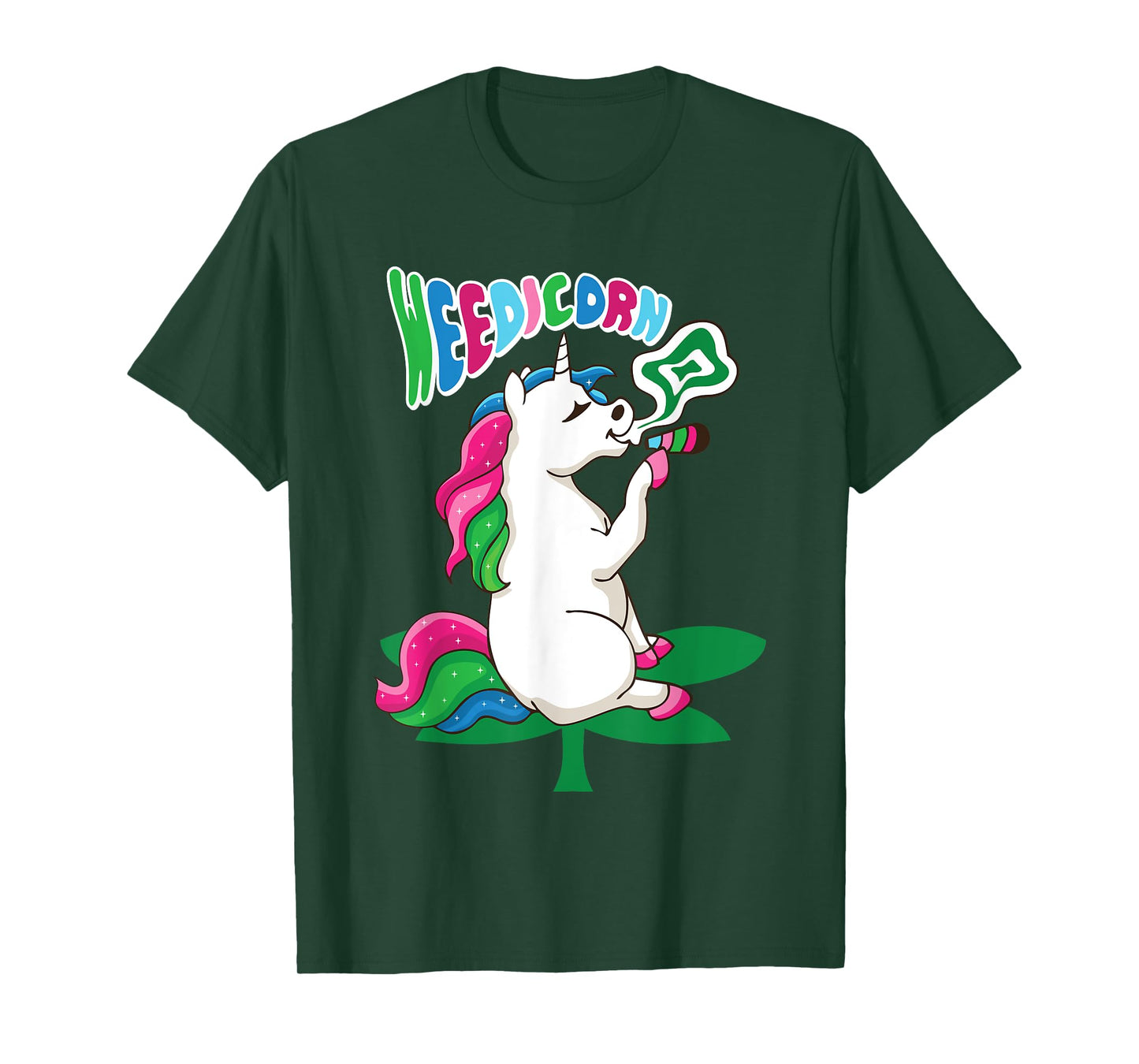 Weedicorn Unicorn Kifft Cannabis Marijuana Unicorn Kiffer T-Shirt