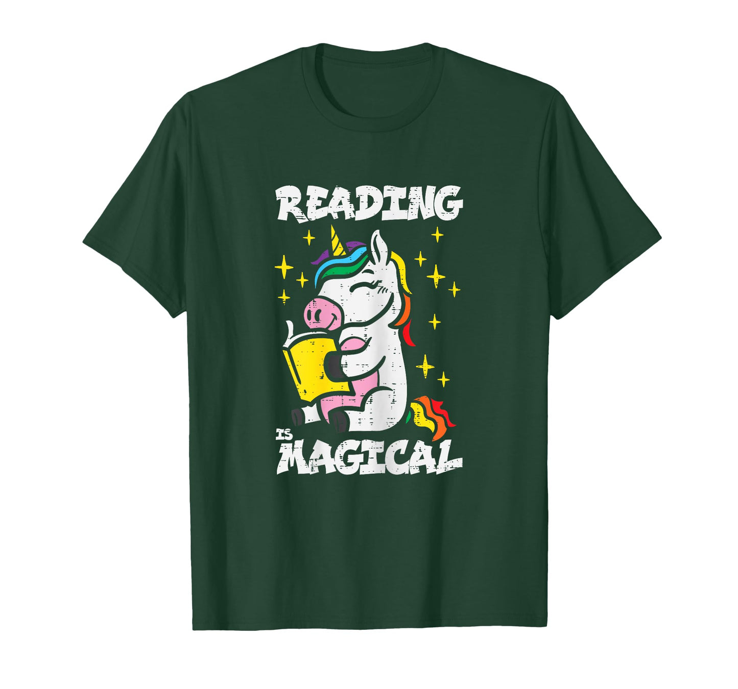 Unicorn Reading Magical Book Lover Bookworm Girls Librarian T-Shirt