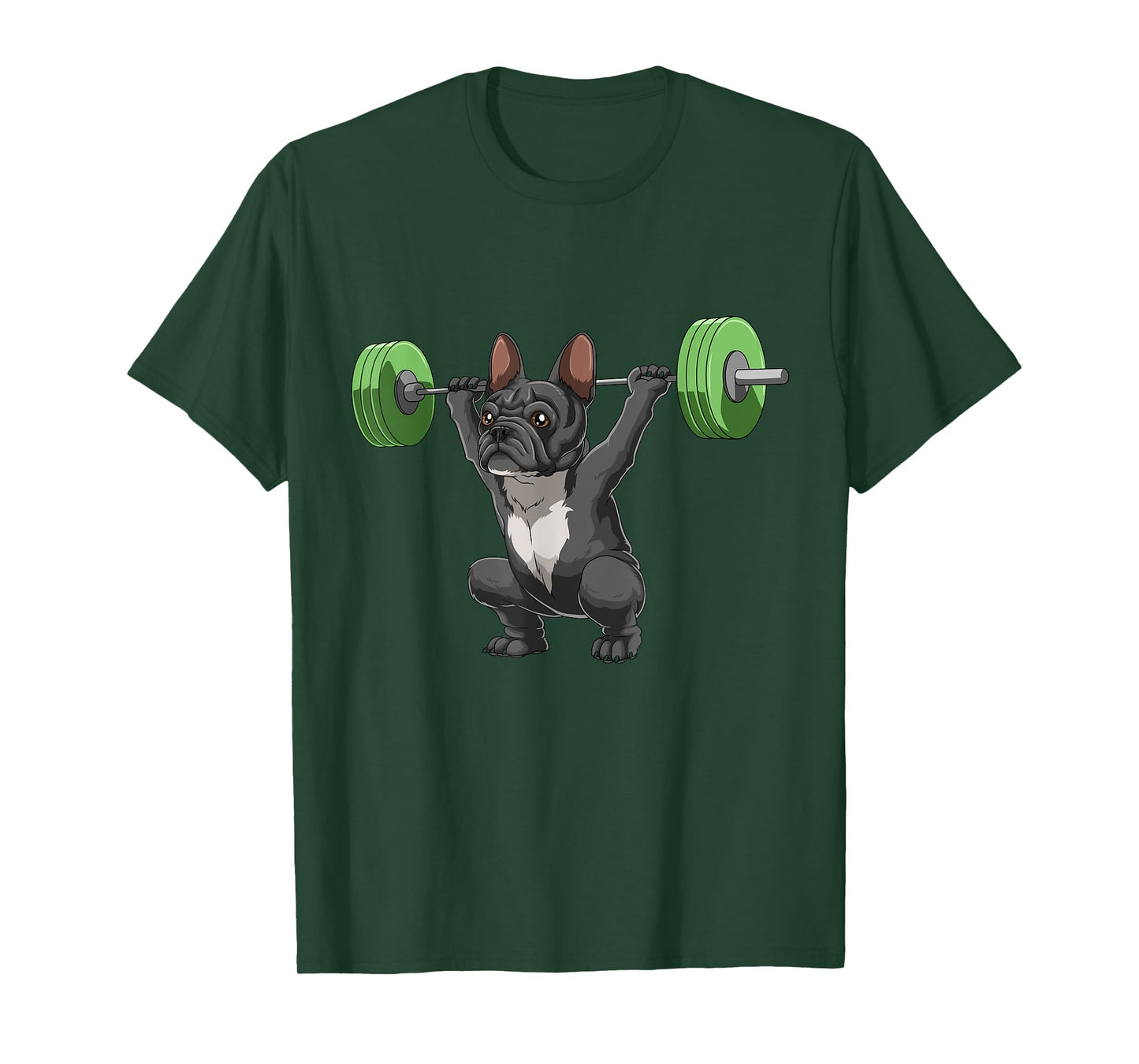Funny French Bulldog Weightlifting and Bodybuilding Gift T-Shirt