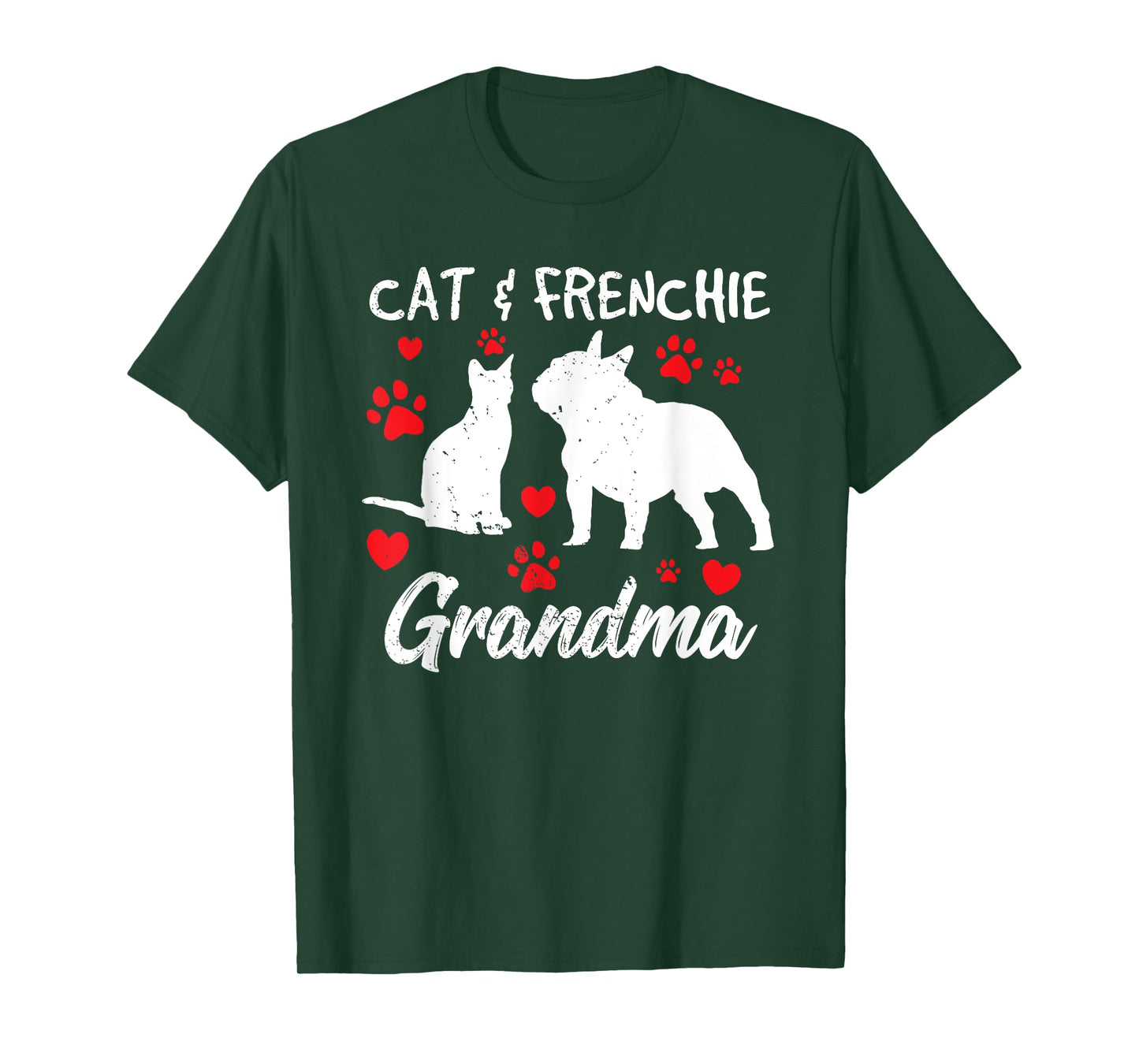Cat and French Bulldog Grandma Frenchie Dog Grandmother Cute T-Shirt for Men Women