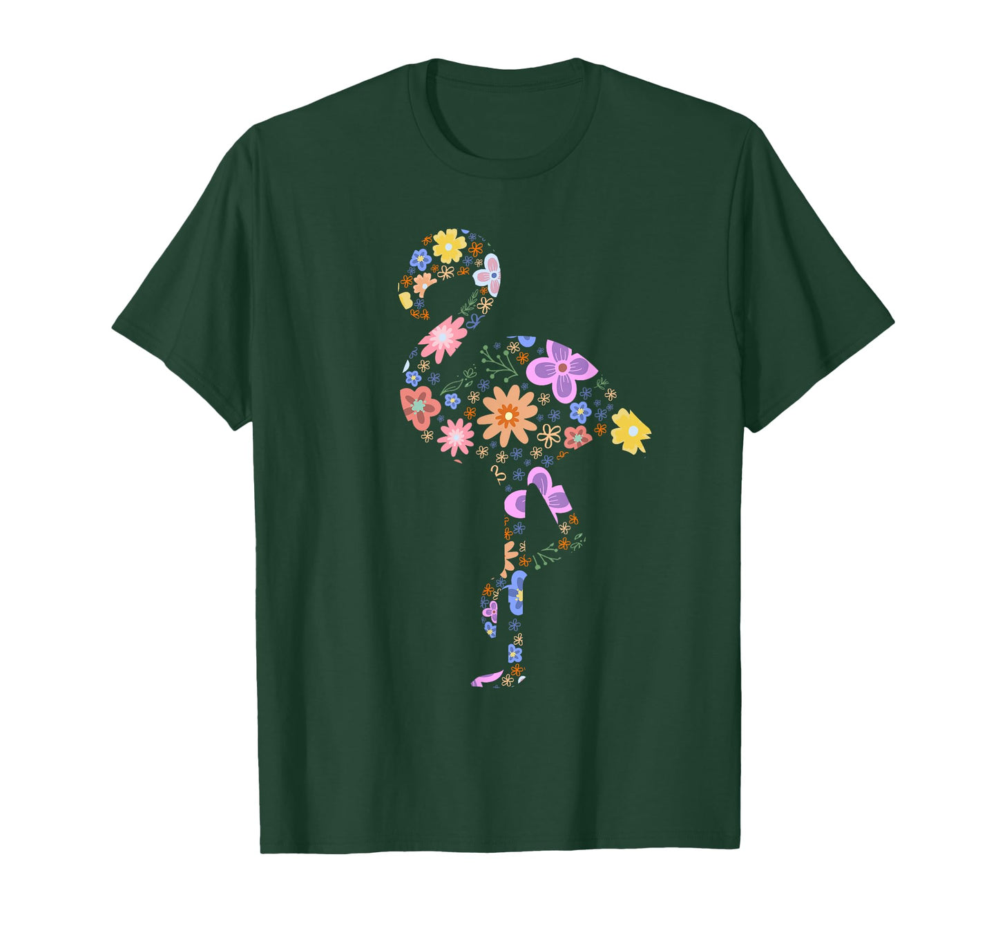 Flamingo Flower Silhouette Lover Gifts Lover Flamingos Gift T-Shirt