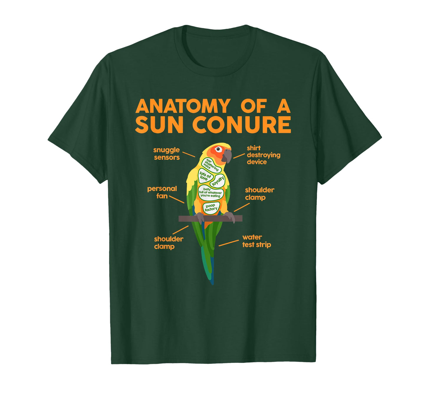Funny Sun Conure Bird Lover Parrot Animals Pet Owner Gifts T-Shirt