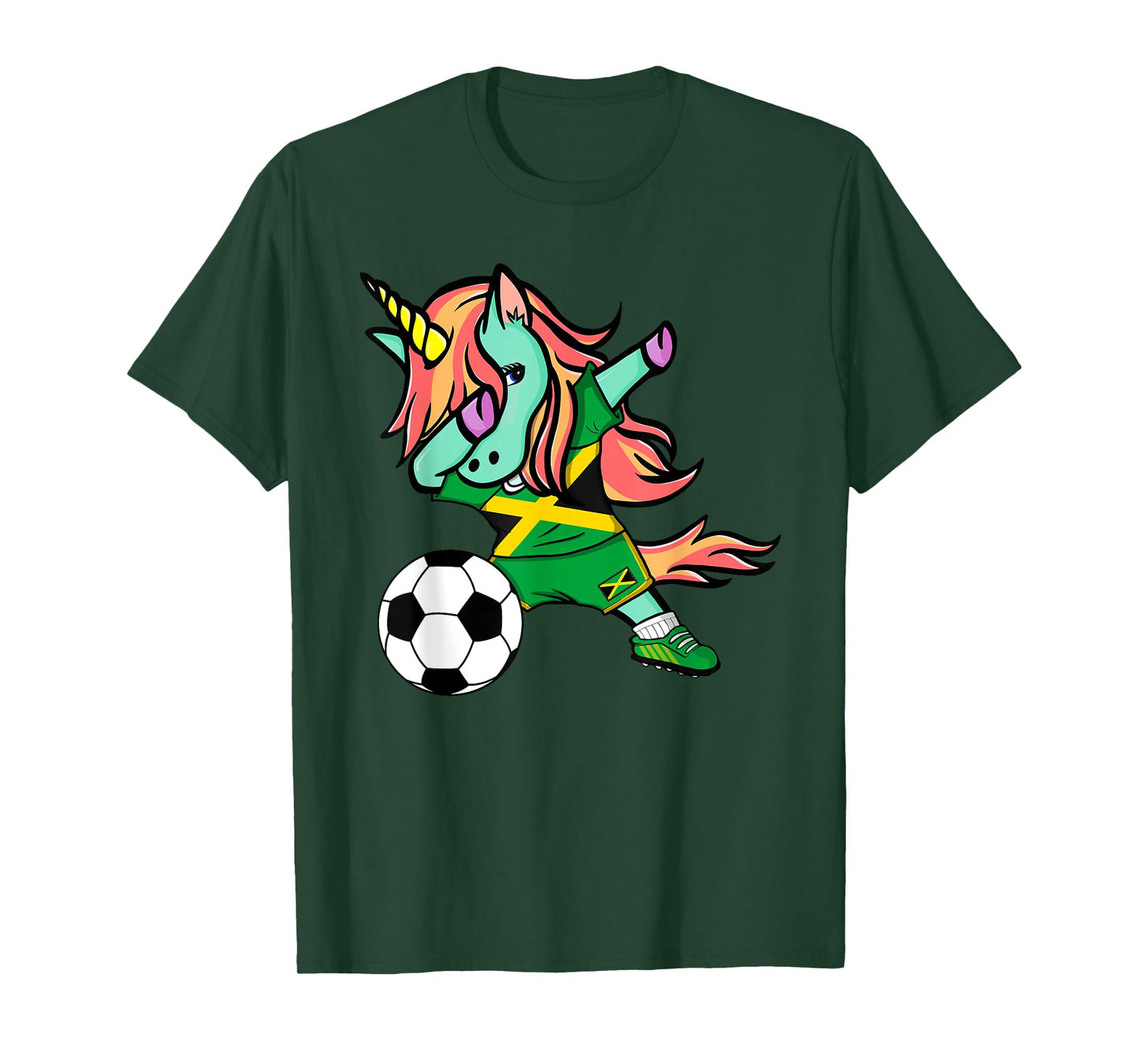 Unicorn Dab Jamaica Soccer Jersey Jamaican Football T Shirt T-Shirt