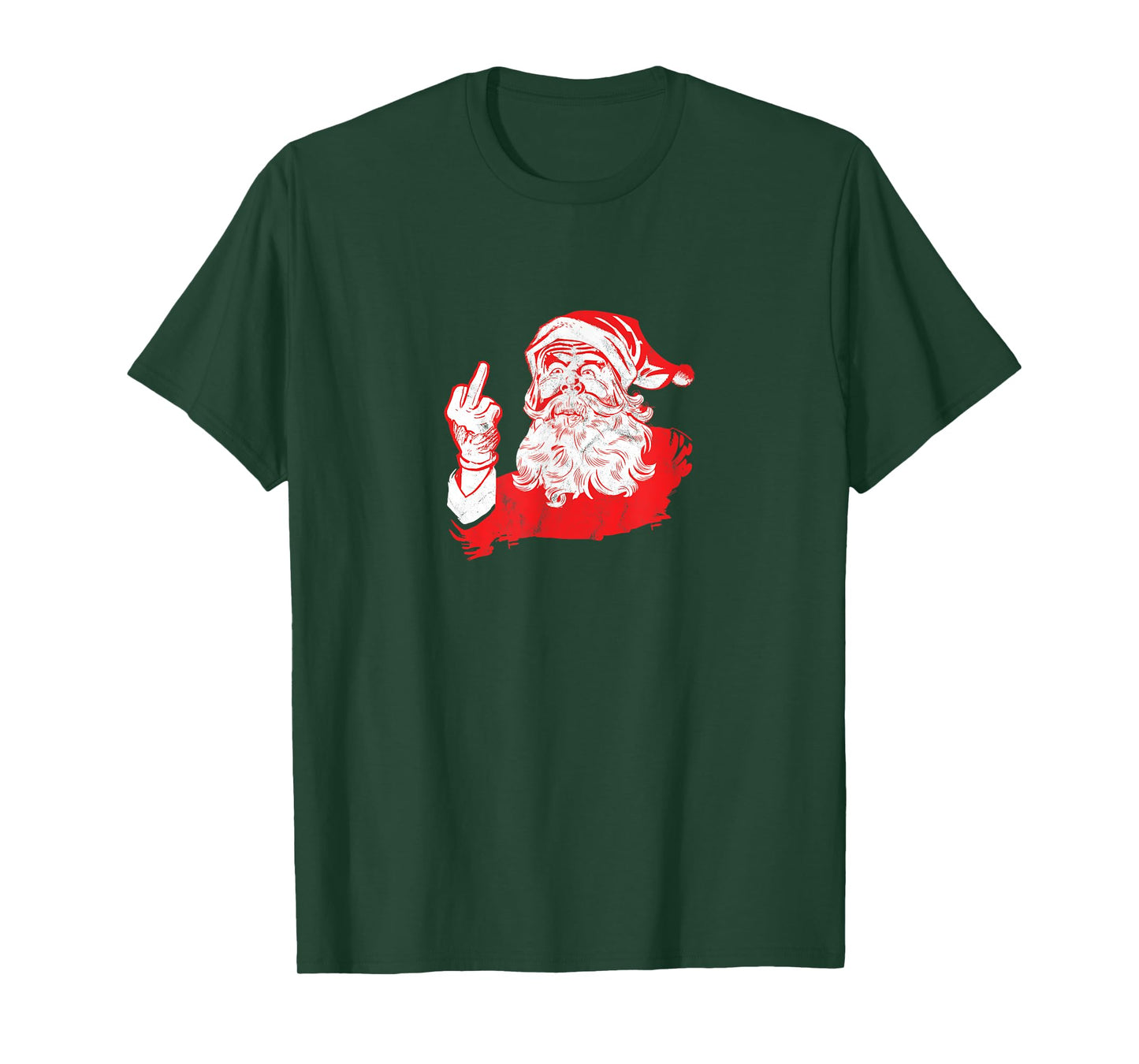 Funny Santa Flipping The Bird & Middle Finger Santa T-Shirt
