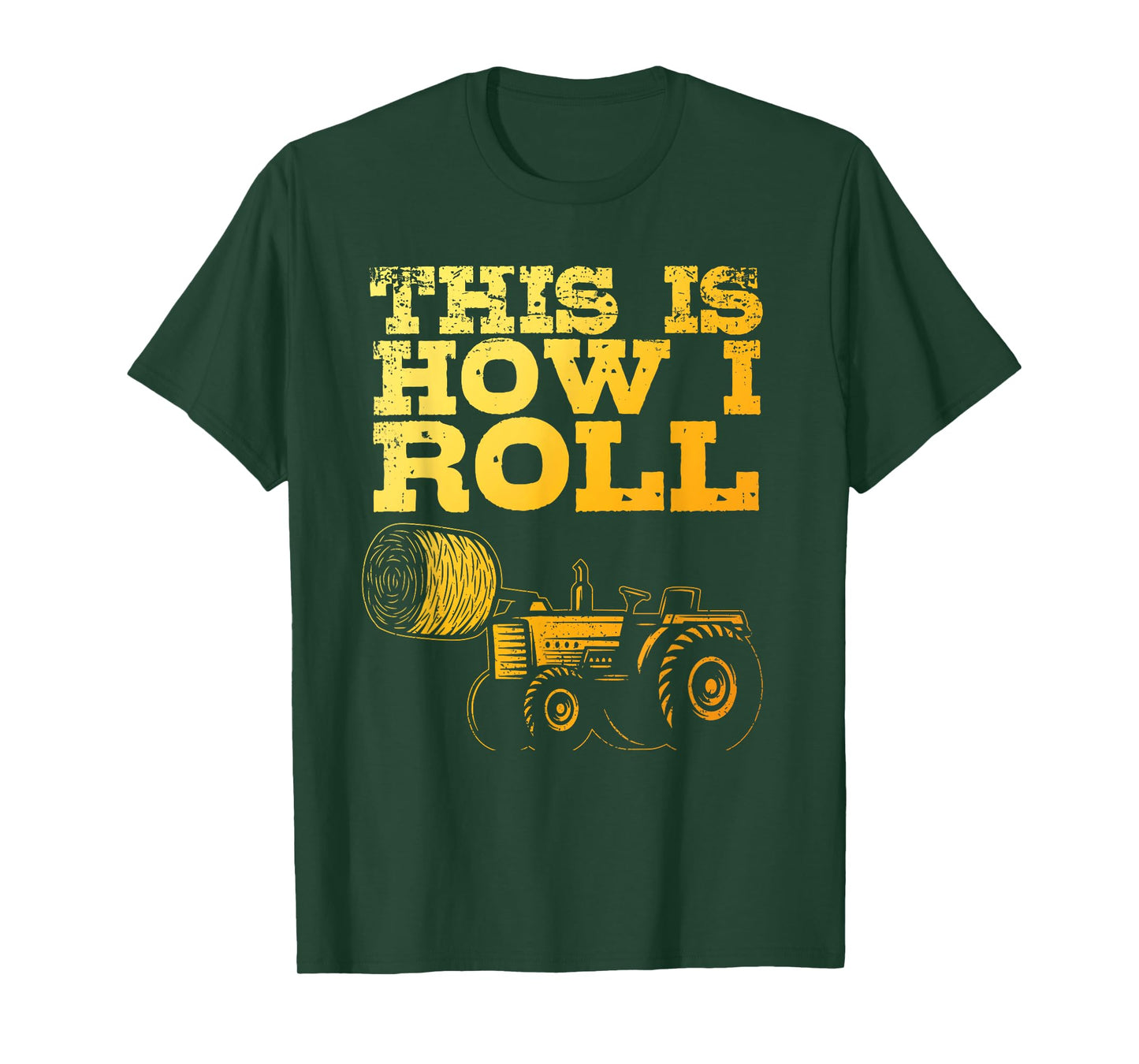 Farmer Art For Men Women Tractor Farming Hay Bale Cow Farmer T-Shirt