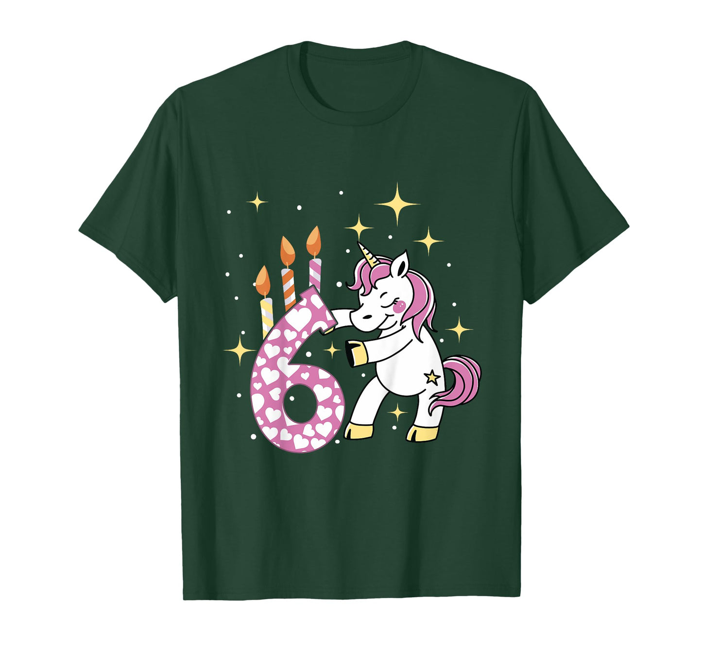 6th Birthday Unicorn For A 6 Years Old Girl Birthday T-Shirt