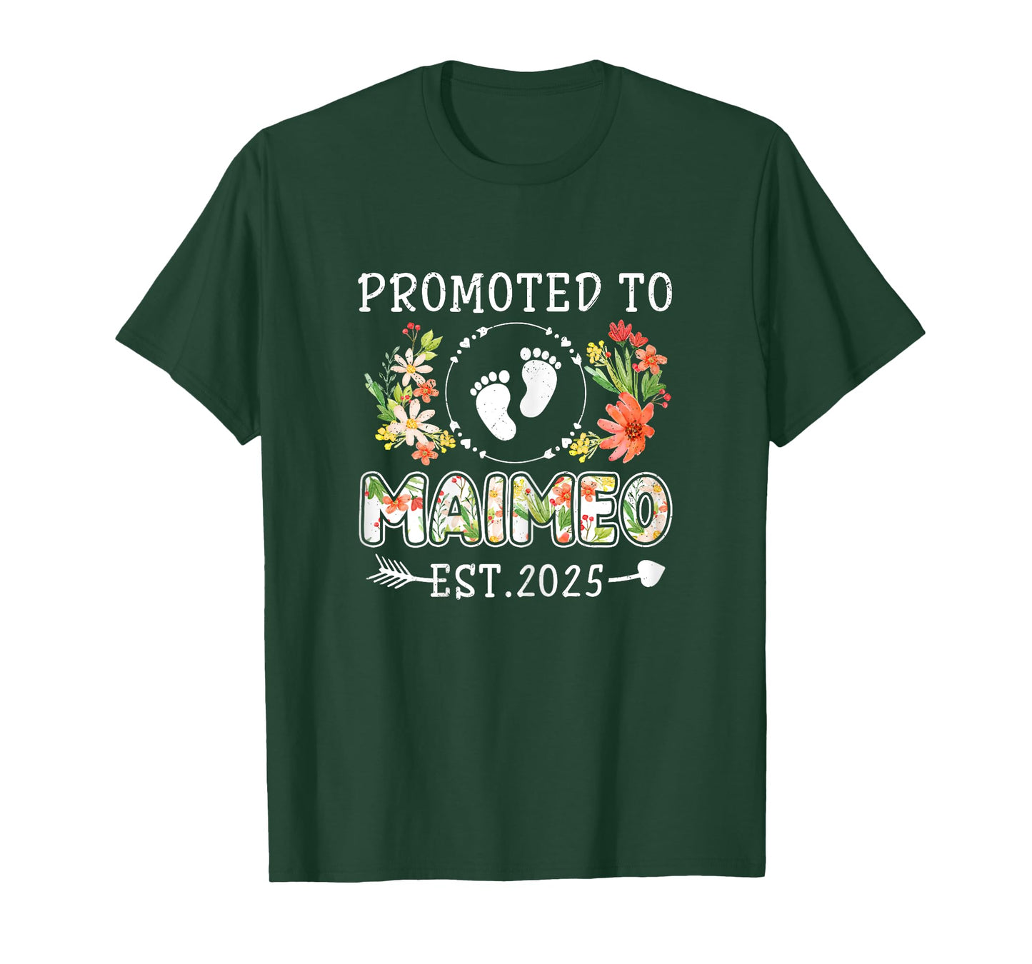 Promoted to Maimeo 2025 Flower First Time Grandma T-Shirt