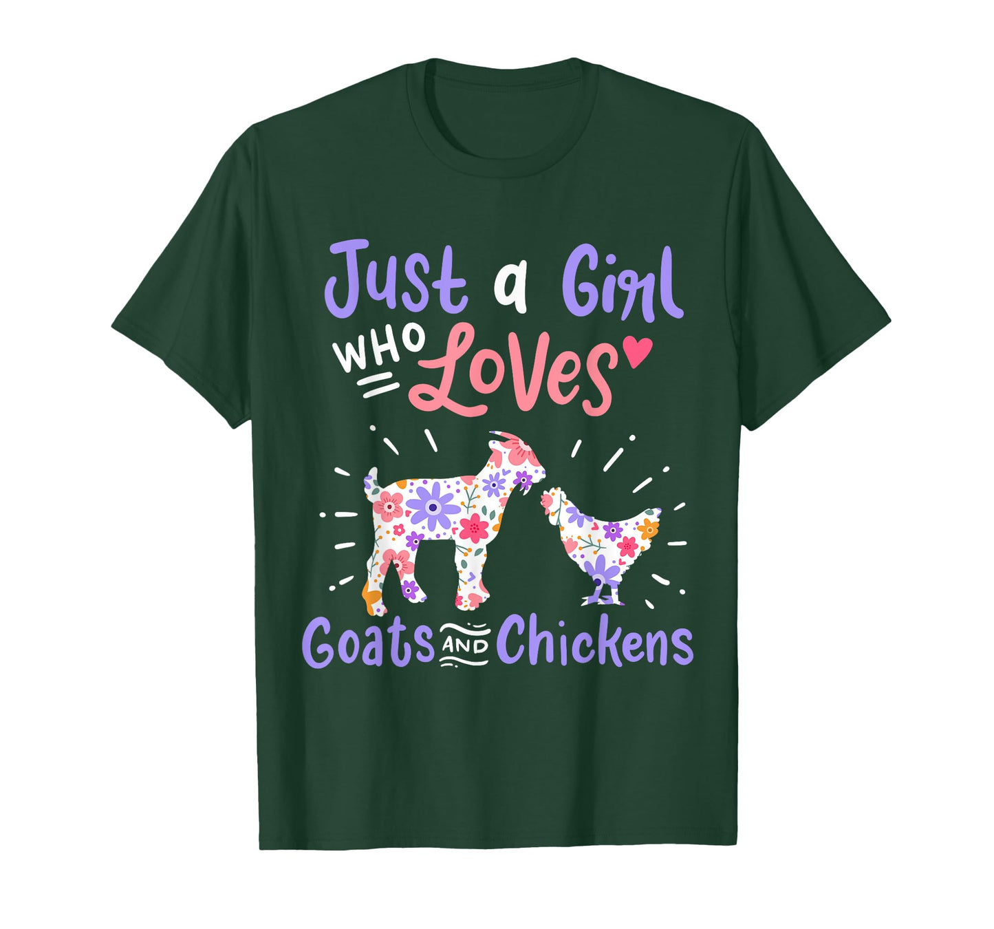 Goat Chicken Just A Girl Who Loves Goats And Chickens T-Shirt
