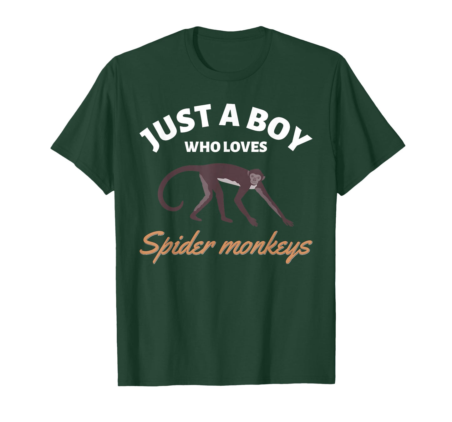 Just A Boy Who Loves Spider Monkeys Endangered Monkey T-Shirt