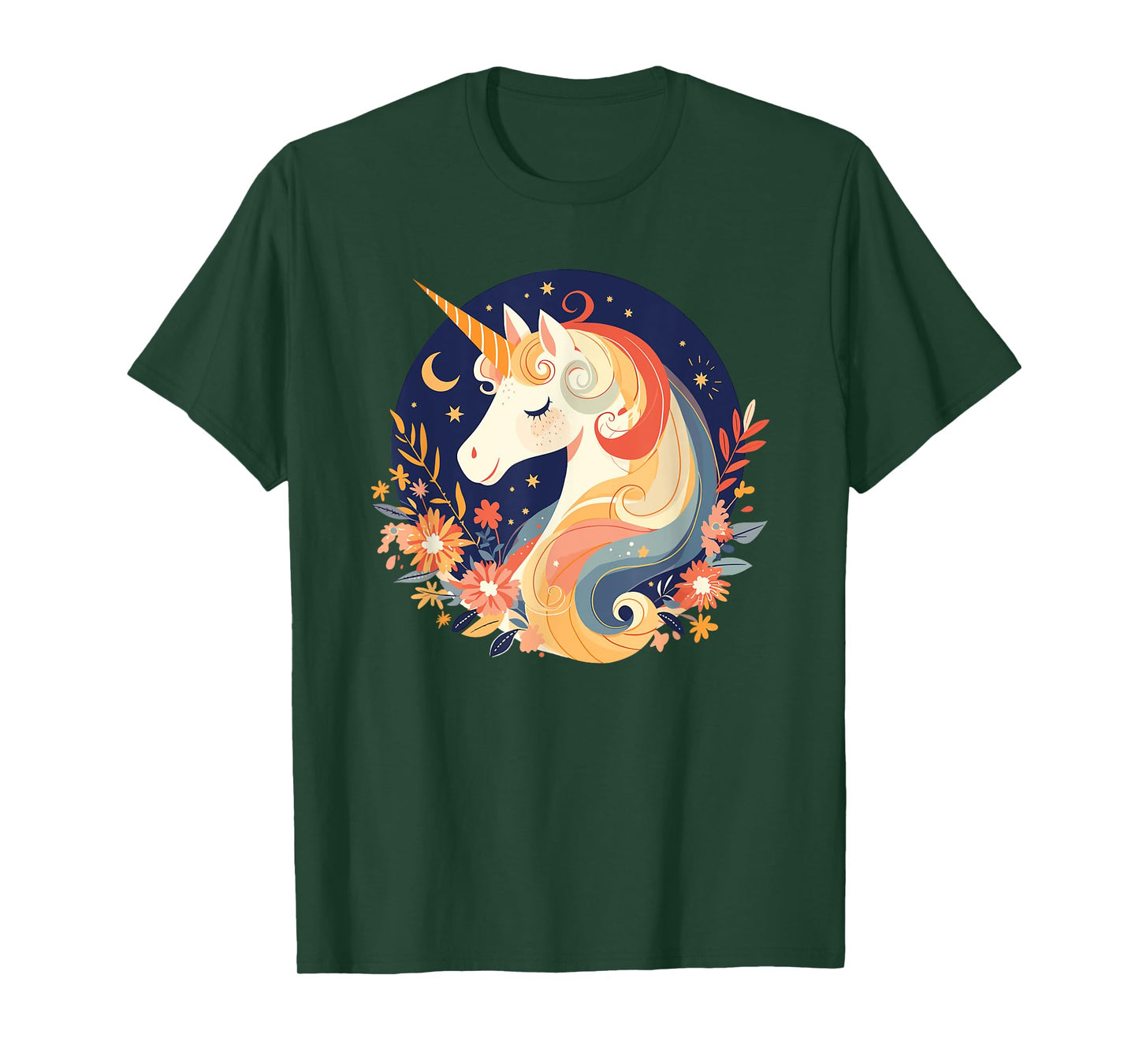Majestic Sunset Unicorn Art Mystical Creature Fantasy T-Shirt