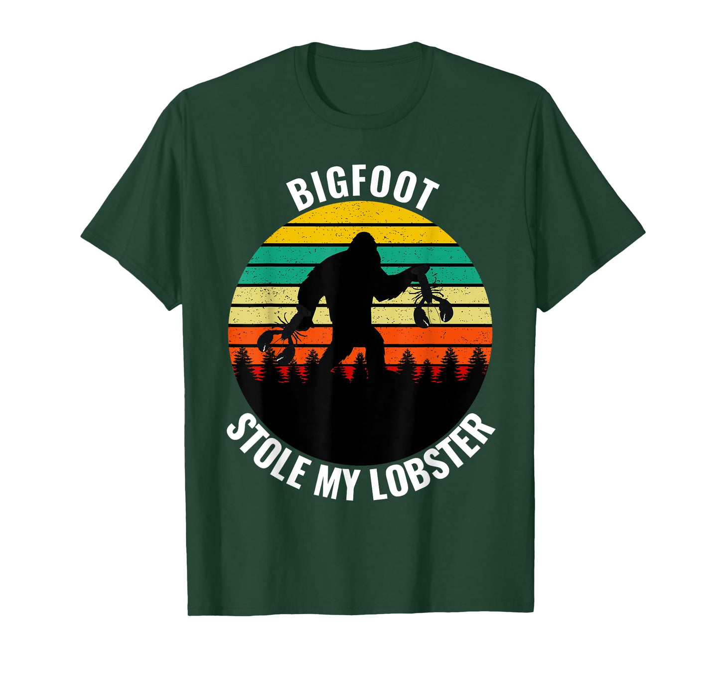Funny Maine State Bigfoot Stole My Lobster Sc-Fi Sasquatch T-Shirt