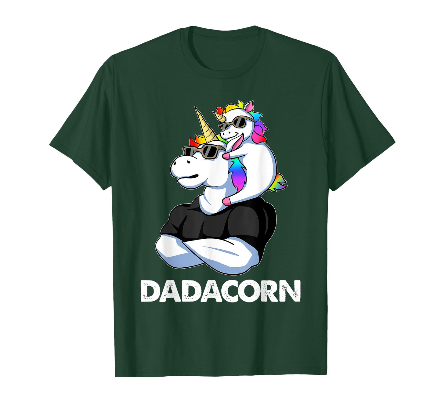 Dadacorn - Unicorn Dad and Baby Christmas Papa Father's Day T-Shirt
